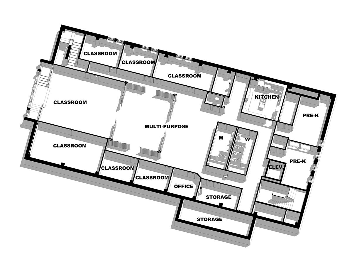 Plan_Basement-3D-Existing Existing Lower Level Plan
