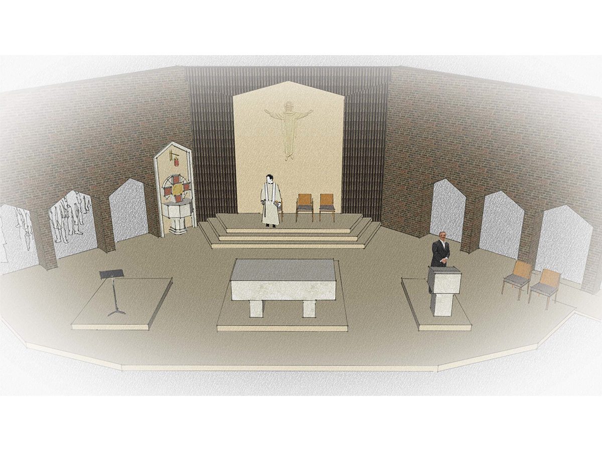 View from above of new tabernacle