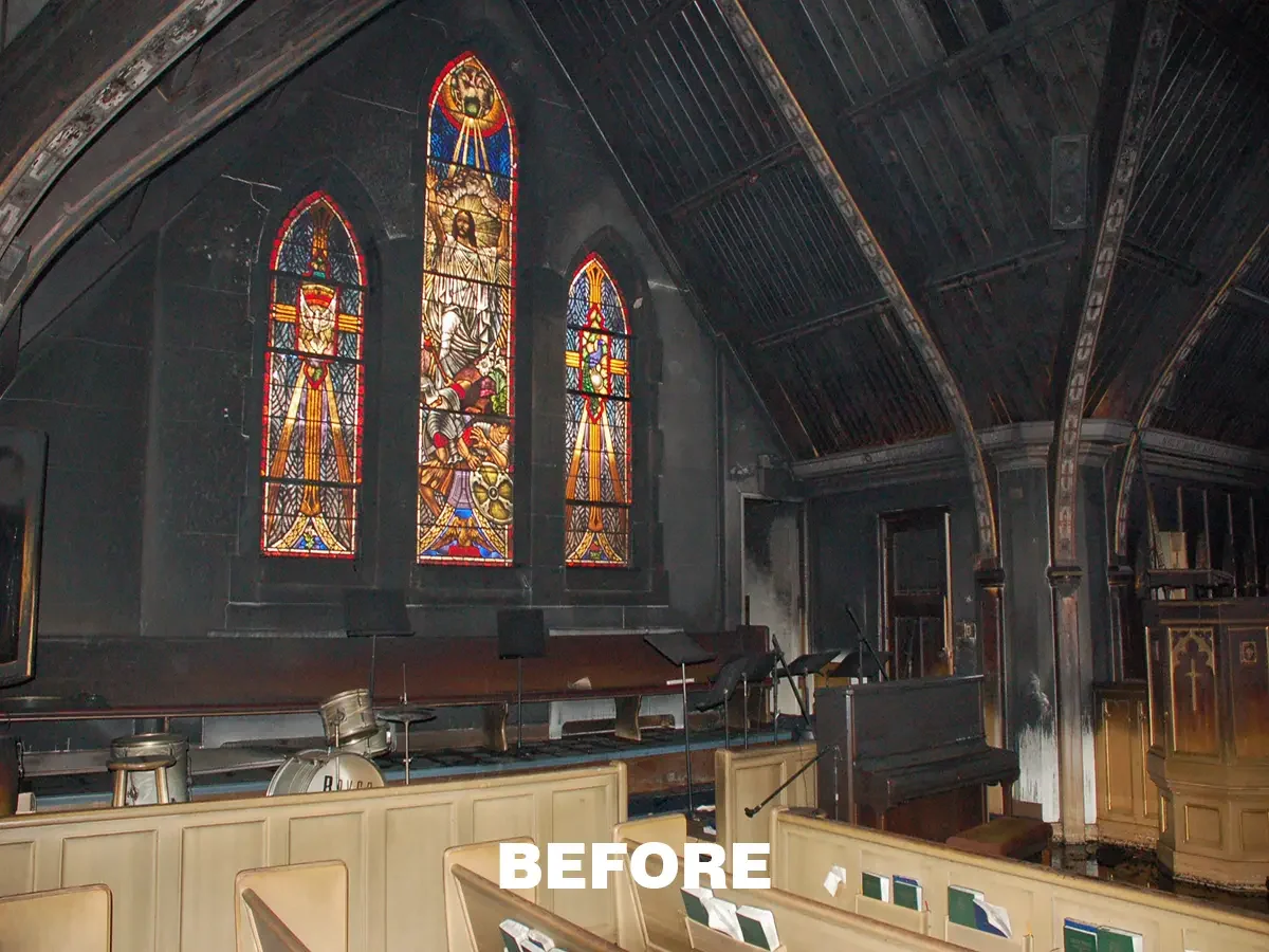 Stained glass required extensive restoration