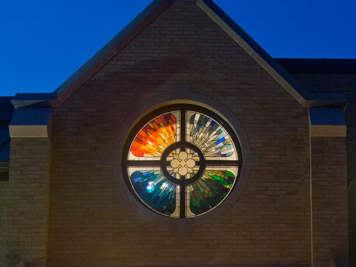 New rose window stained glass