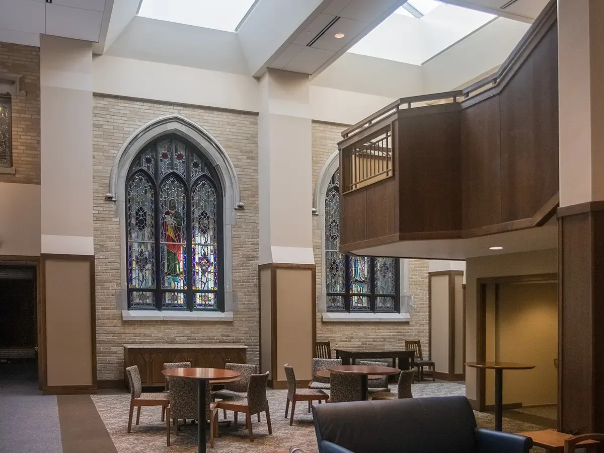 New skylights bring daylight to original stained glass