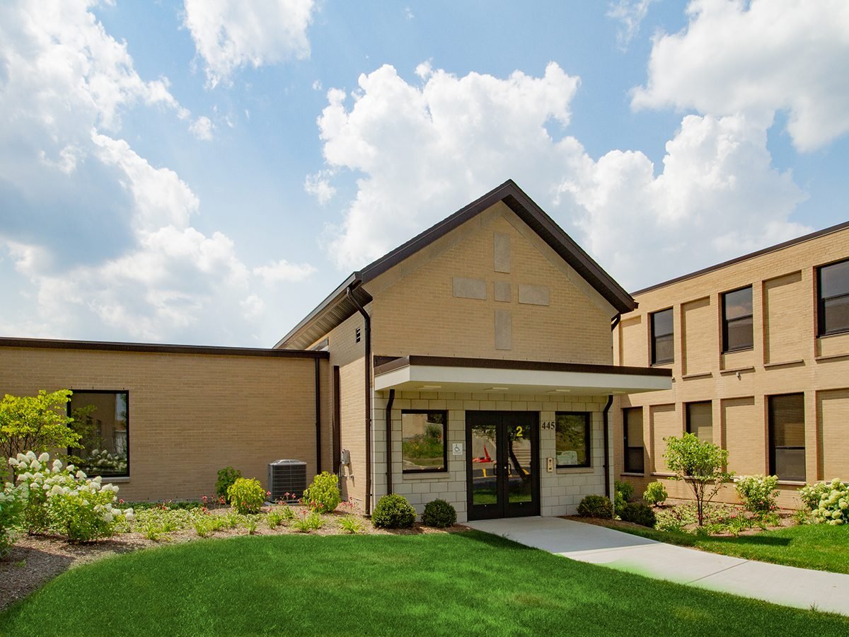 Rear Entrance to the Parish & School